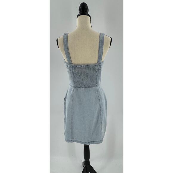 Levis Womens Denim Mini Dress Overall Jumper Button up Blue Jean Small - Picture 4 of 8